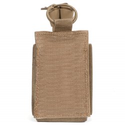 FDE AR15 SINGLE MAG VELCRO POUCH W/ BUNGEE PULLER