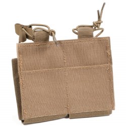 FDE AR15 DUAL MAG VELCRO POUCH W/ BUNGEE PULLER