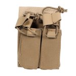 FDE DUAL PISTOL MAG VELCRO POUCH W/ BUNGEE PULLER