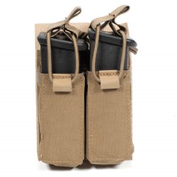 FDE DUAL PISTOL MAG VELCRO POUCH W/ BUNGEE PULLER