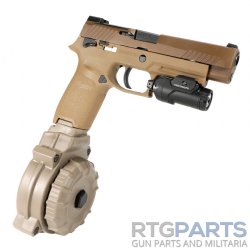 SIG P320 P250 9MM 50RD DRUM MAGAZINE, FDE