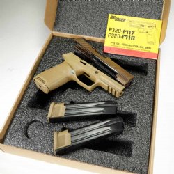 SIG CALIBER X-CHANGE KIT 9MM P320-M17, COYOTE FINISH, INCLUDES THREE MAGS