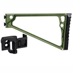 JMAC CUSTOMS TS-8P 1913 FOLDING STOCK WITH RUBBER BUTTPAD, GREEN