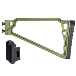 JMAC CUSTOMS TS-8RP FOLDING STOCK WITH RUBBER BUTTPAD FOR 5.5MM FOLDING AK, GREEN
