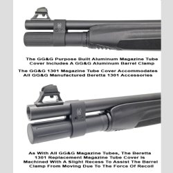 GG&G BERETTA 1301 GEN 3 REPLACEMENT MAGAZINE TUBE COVER WITH BARREL CLAMP