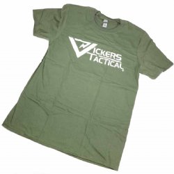 VICKERS TACTICAL LOGO T-SHIRT, GREEN, EXTRA-LARGE