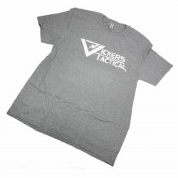 VICKERS TACTICAL LOGO T-SHIRT, GRAY, EXTRA LARGE