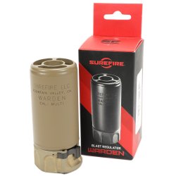 SUREFIRE WARDEN BLAST REGULATOR MULTI CALIBER 5.56 7.62 FLASH SUPPRESSOR, FDE