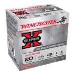 WINCHESTER SUPER-X HIGH BRASS GAME LD 20GA, 2.75", #4, 25RD / BOX