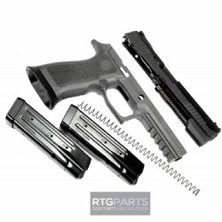 SIG CALIBER X-CHANGE KIT 9MM P320-X5, GRAY FINISH, FIBER OPTIC FRONT & R2 ADJUSTABLE REAR, TWO MAGS