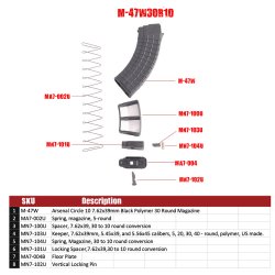 AK47 7.62 RESTRICTED 10RD WAFFLE MAG BLACK NEW, BULGARIAN CIRCLE 10