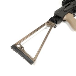 JMAC CUSTOMS TS-9P 1913 FOLDING STOCK WITH RUBBER BUTTPAD, TAN