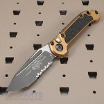 MICROTECH LUDT GEN III AUTO KNIFE, T/E, TAN, 3.5 INCH, BLACK SERRATED, 1136-2TA