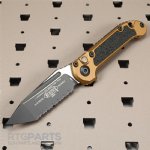 MICROTECH LUDT GEN III AUTO KNIFE, T/E, TAN, 3.5 INCH, BLACK, FULL SERRATIONS, 1136-3TA