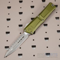 MICROTECH COMBAT TROODON GEN III D/E OTF AUTOMATIC KNIFE, OD GREEN, 4 INCH, APOCALYPTIC, P/S, 1142-12APOD