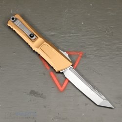 MICROTECH COMBAT TROODON GEN III T/E OTF AUTOMATIC KNIFE, TAN, 4 INCH, STONEWASH, 1144-10TA