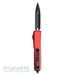 MICROTECH ULTRATECH D/E OTF AUTOMATIC KNIFE, RED, 3.4 INCH, SERRATED, 122-3RD