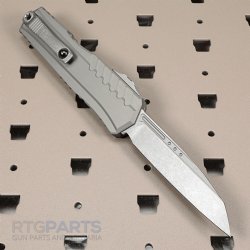 MICROTECH CYPHER II S/E OTF AUTOMATIC KNIFE, NATURAL CLEAR, 3.5 INCH WHARNCLIFFE, APOCALYPTIC, 1241-10APNC