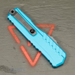 MICROTECH CYPHER II D/E OTF AUTOMATIC KNIFE, TURQUOISE, 3.5 INCH, APOCALYPTIC, 1242-10APTQ