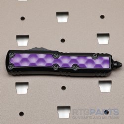 MICROTECH DAYTONA D/E OTF AUTOMATIC KNIFE, BLACK/PURPLE BUBBLE INLAY, 3.125 INCH, 126-1BIPUS