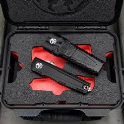 MICROTECH LUMINARY D/E WITH SUREFIRE STILETTO PRO II KIT, BLACK, 3.56 INCH BLADE, STONEWASH, 1270-10SET