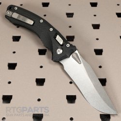 MICROTECH AMPHIBIAN, S/E, RAM-LOCK, BLACK, FLUTED G10, 3.9 INCH, STONEWASH , 137RL-10FLGTBK