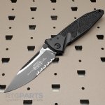 MICROTECH SOCOM ELITE S/E MANUAL FOLDING KNIFE, BLACK, 4 INCH, SERRATED, 160-2T