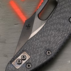 MICROTECH STITCH, S/E, RAM-LOK, FLUTED CARBON FIBER SCALES, 3.7 INCH DLC BLADE, 169RL-1DLCTFLCFS