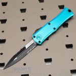 MICROTECH HERA II MINI D/E BAYONET OTF, AUTOMATIC KNIFE, TURQUOISE, 3 INCH, SERRATED, 1701M-4TQ