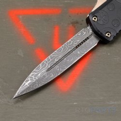 MICROTECH HERA II MINI SIGNATURE SERIES, D/E OTF, DAMASCUS, CLAW BURST DEEP ENGRAVED, 3 INCH, 1702M-16CBS