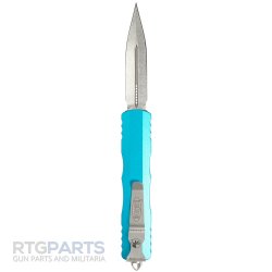 MICROTECH DIRAC D/E OTF AUTOMATIC KNIFE, TURQUOISE, 2.9 INCH, STONEWASH, 225-10TQ