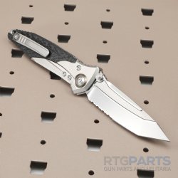 MICROTECH SOCOM BRAVO MINI T/E FRAME LOCK KNIFE, CARBON FIBER/TITANIUM, 3.4 INCH, SERRATED, 261M-8CFTI