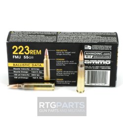 AMMO INC M193 223 REMINGTON 55 GRAIN FMJ, 20RD BOX