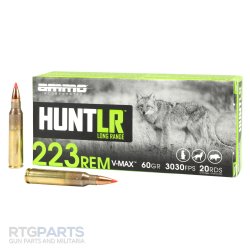 AMMO INC HUNT LR 223 REMINGTON 60GR V-MAX MATCH, 20RD BOX