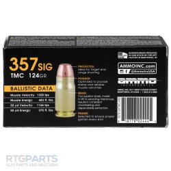 AMMO INC SIGNATURE .357SIG 124GR TMC, 50RD BOX