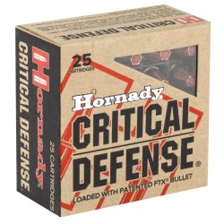 HORNADY CRITICAL DEFENSE 9MM 115GR FTX FLEXTIP, 25RD BOX