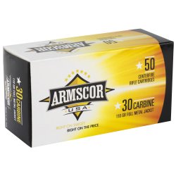 ARMSCOR 30 CARBINE 110GR FMJ, 50RD/BOX