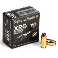 S&B XRG DEFENSE 380ACP 77GR SOLID COPPER HOLLOW POINT, 25RD BOX