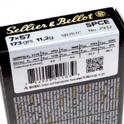 S&B 7X57MM MAUSER 173GR SPCE, 20RD BOX