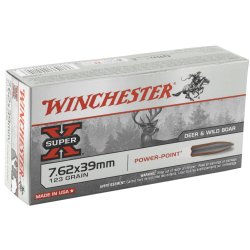 WINCHESTER SUPER-X 7.62x39MM 123GR POWER POINT, 20RD BOX