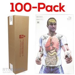 100-PACK OF BAG OF BONES, MAN WITH TWO GUNS, THREAT TARGET/ VITAL ANATOMY, 23x35", ACTION TARGET