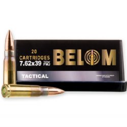 BELOM 7.62X39MM BRASS CASE 123GR FMJ, 20RD BOX 