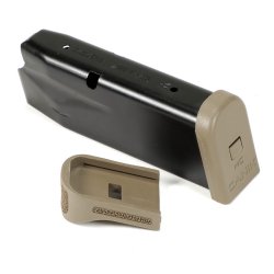 CANIK METE MC9 9MM 12RD MAGAZINE NEW, FINGER REST & FLUSH BASEPLATES, FDE