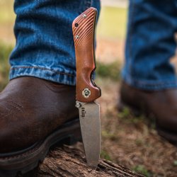 SOUTHERN GRIND SPIDER MONKEY FOLDING KNIFE 3.25" DROP POINT COPPER HANDLE