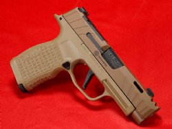 SIG GRIP MODULE ASSEMBLY, P365XL LXG, LASER ENGRAVED STIPPLING, COYOTE