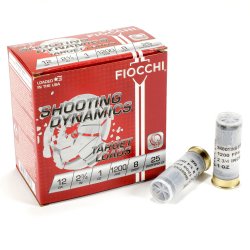 FIOCCHI 12GA 2.75" 1OZ #8-SHOT 1200FPS, 25RD BOX