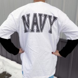 GENUINE US NAVY WHITE T-SHIRT NEW, US MADE, SIZE LARGE