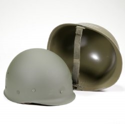 AUSTRIAN OD M1 STEEL HELMET WITH ADJUSTABLE LINER