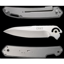 CRKT BONA FIDE 3.59" FOLDING KNIFE W/ LINER LOCK, SILVER