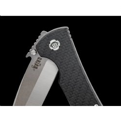 SOUTHERN GRIND BAD MONKEY FOLDING KNIFE 4" DROP POINT BLACK CARBON HANDLE